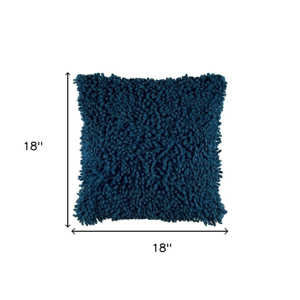 18" Blue Boho Textured Modern Throw Pillow - Homeroots - Flyclothing LLC