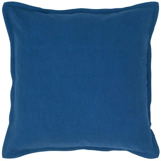 20" Blue Cotton Throw Pillow - Homeroots