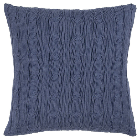 18" Blue Cotton Throw Pillow - Homeroots