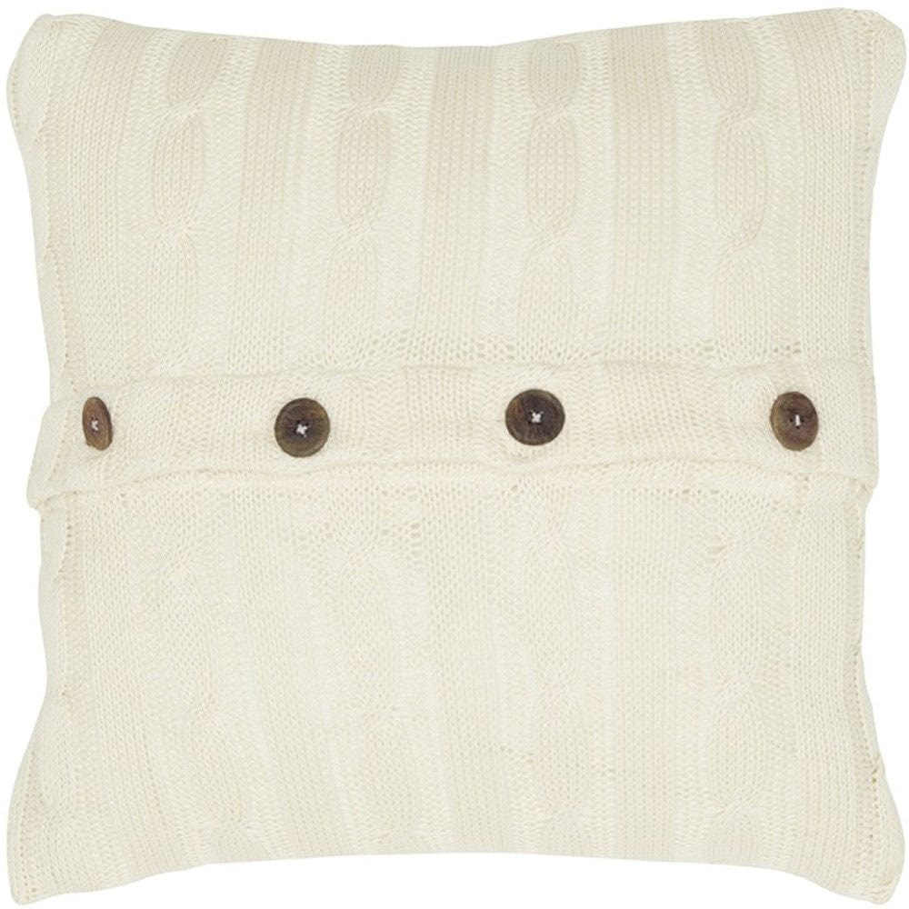 18" Ivory Cotton Throw Pillow - Homeroots - Flyclothing LLC