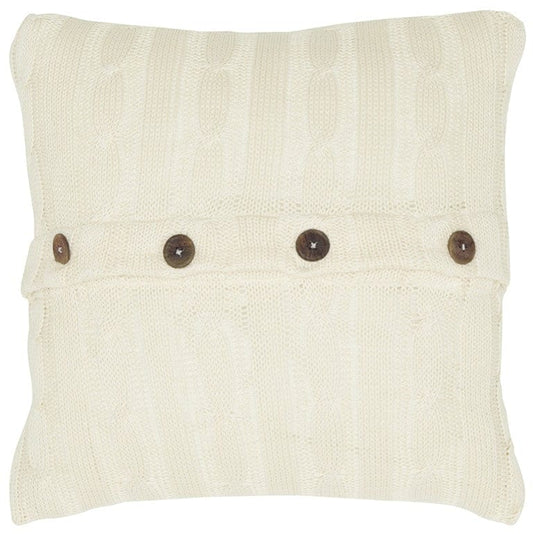 18" Ivory Cotton Throw Pillow - Homeroots