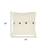 18" Ivory Cotton Throw Pillow - Homeroots - Flyclothing LLC