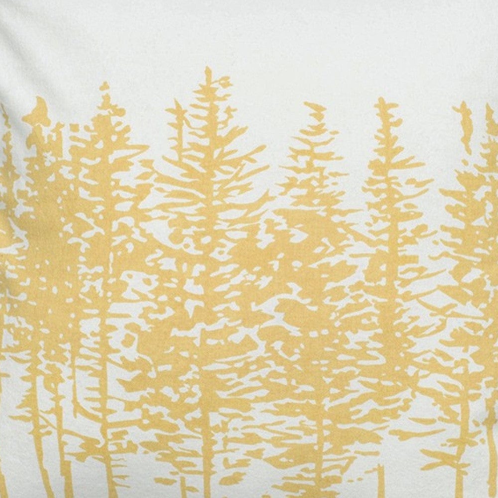 18" Yellow and Ivory Cotton Throw Pillow - Homeroots - Flyclothing LLC