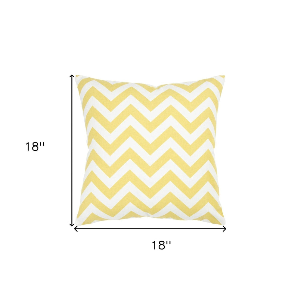 18" Yellow and Ivory Cotton Throw Pillow - Homeroots - Flyclothing LLC