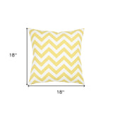 18" Yellow and Ivory Cotton Throw Pillow - Homeroots - Flyclothing LLC