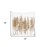 18" Brown and Ivory Forest Cotton Throw Pillow - Homeroots - Flyclothing LLC