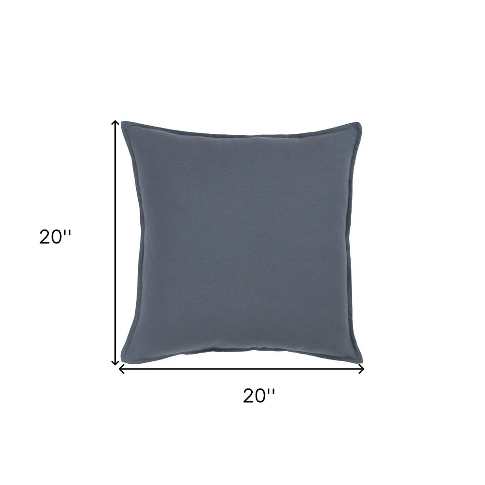 20" Slate Blue Cotton Throw Pillow - Homeroots - Flyclothing LLC