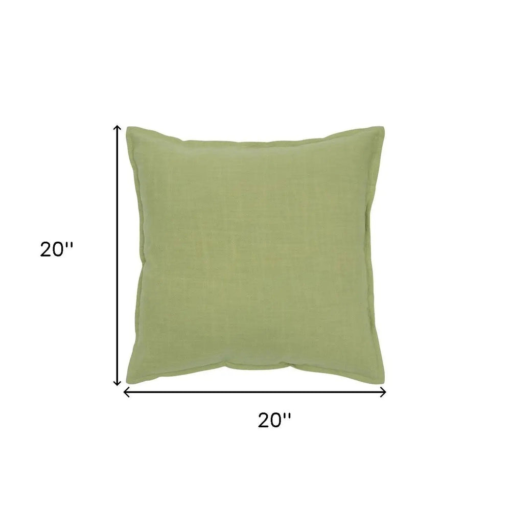 20" Lime Green Cotton Throw Pillow - Homeroots - Flyclothing LLC