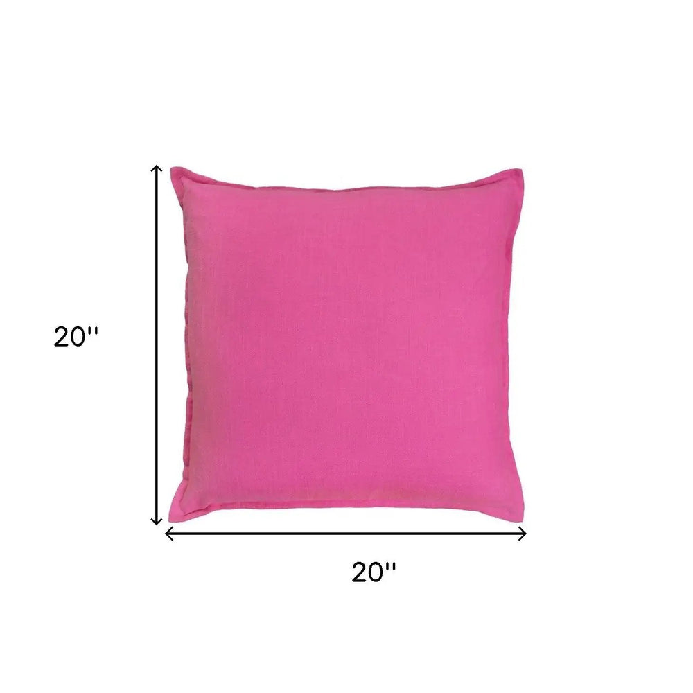 20" Hot Pink Cotton Throw Pillow - Homeroots - Flyclothing LLC