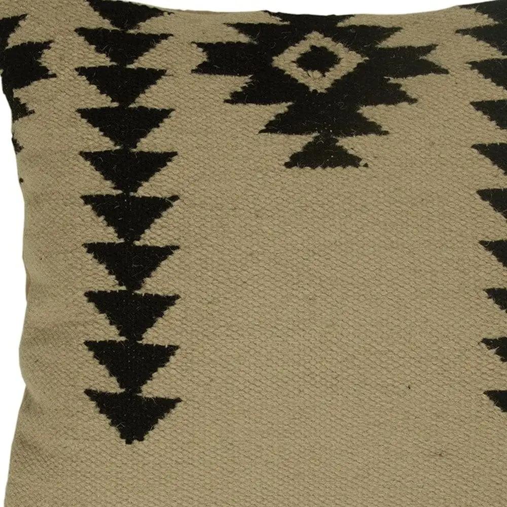18" Black and Ivory Cotton Throw Pillow - Homeroots - Flyclothing LLC