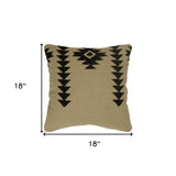 18" Black and Ivory Cotton Throw Pillow - Homeroots - Flyclothing LLC