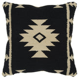 18" Beige and Black Cotton Throw Pillow - Homeroots - Flyclothing LLC