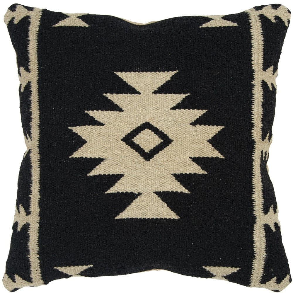 18" Beige and Black Cotton Throw Pillow - Homeroots - Flyclothing LLC