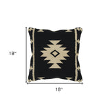 18" Beige and Black Cotton Throw Pillow - Homeroots - Flyclothing LLC