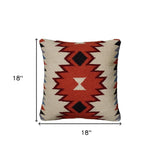 18" Orange and Ivory Cotton Throw Pillow - Homeroots - Flyclothing LLC