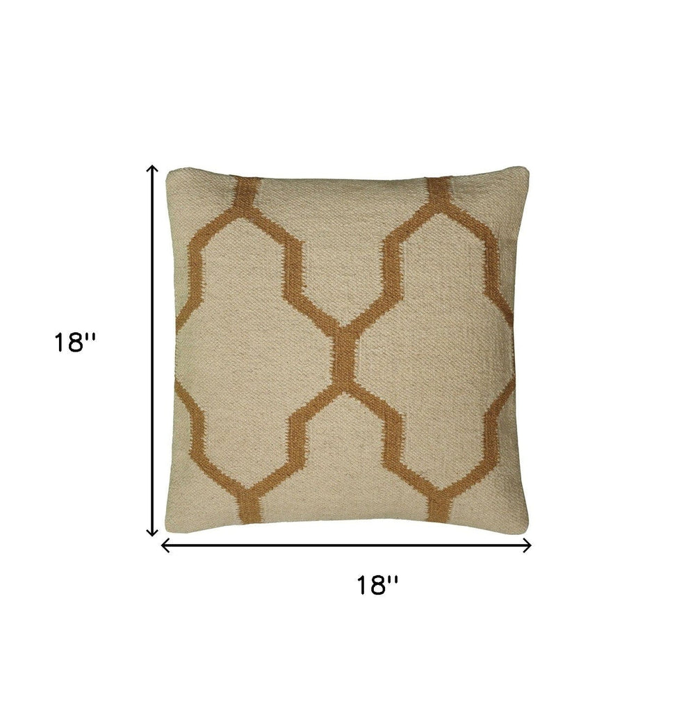 18" Natural Cotton Throw Pillow - Homeroots - Flyclothing LLC