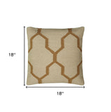 18" Natural Cotton Throw Pillow - Homeroots - Flyclothing LLC
