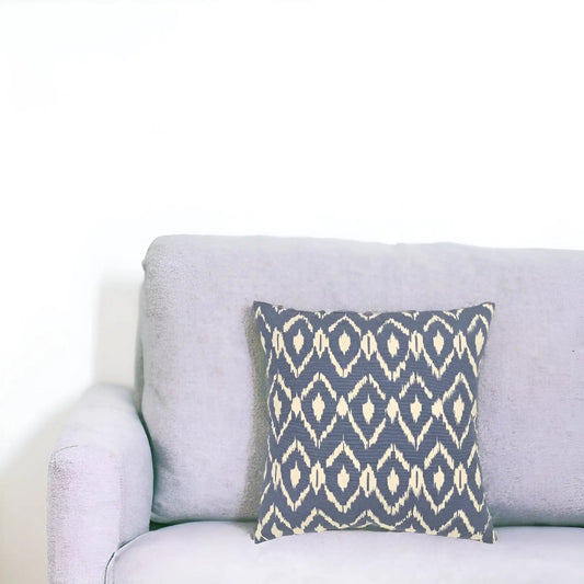 18" Navy Cotton Throw Pillow - Homeroots