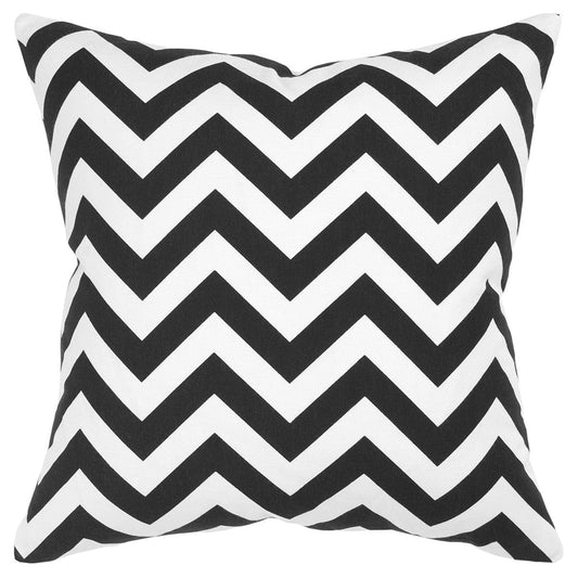 18" Black and Ivory Cotton Throw Pillow - Homeroots
