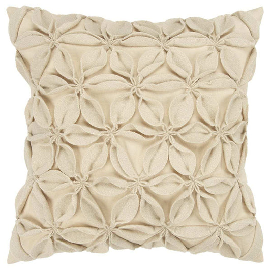 Cream Pinwheel Floral Petal Down Filled Throw Pillow - Homeroots - Flyclothing LLC