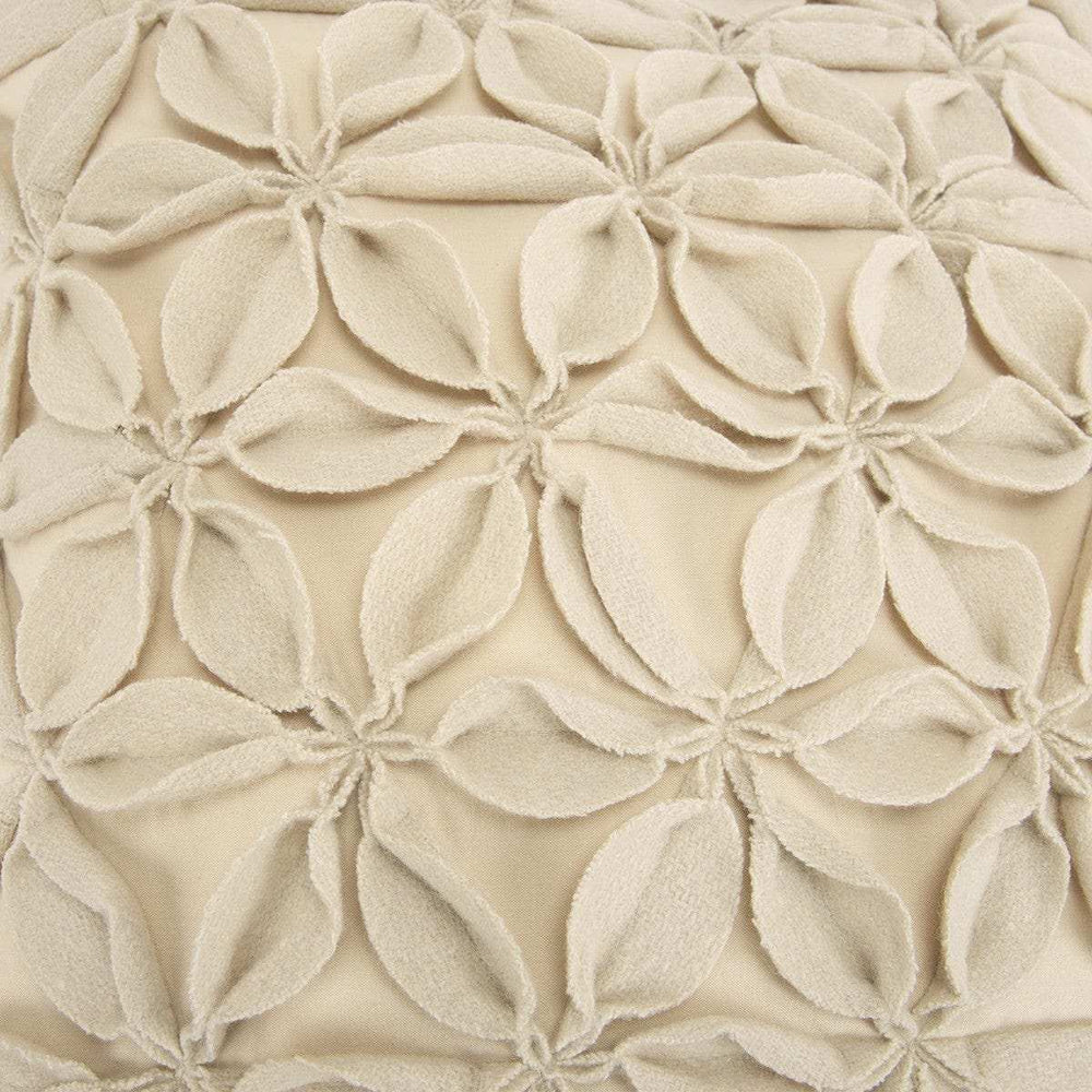 Cream Pinwheel Floral Petal Down Filled Throw Pillow - Homeroots - Flyclothing LLC