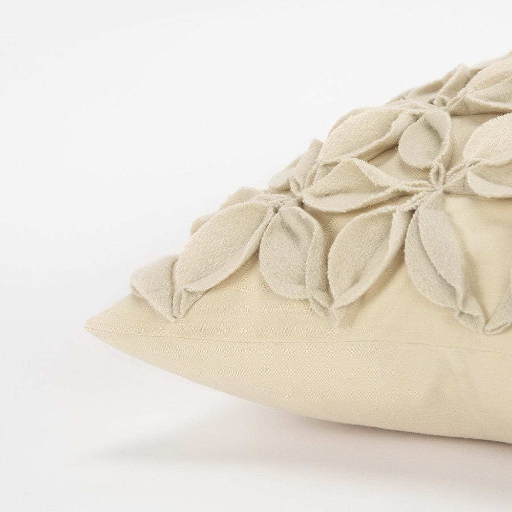 Cream Pinwheel Floral Petal Down Filled Throw Pillow - Homeroots - Flyclothing LLC