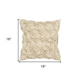 Cream Pinwheel Floral Petal Down Filled Throw Pillow - Homeroots - Flyclothing LLC