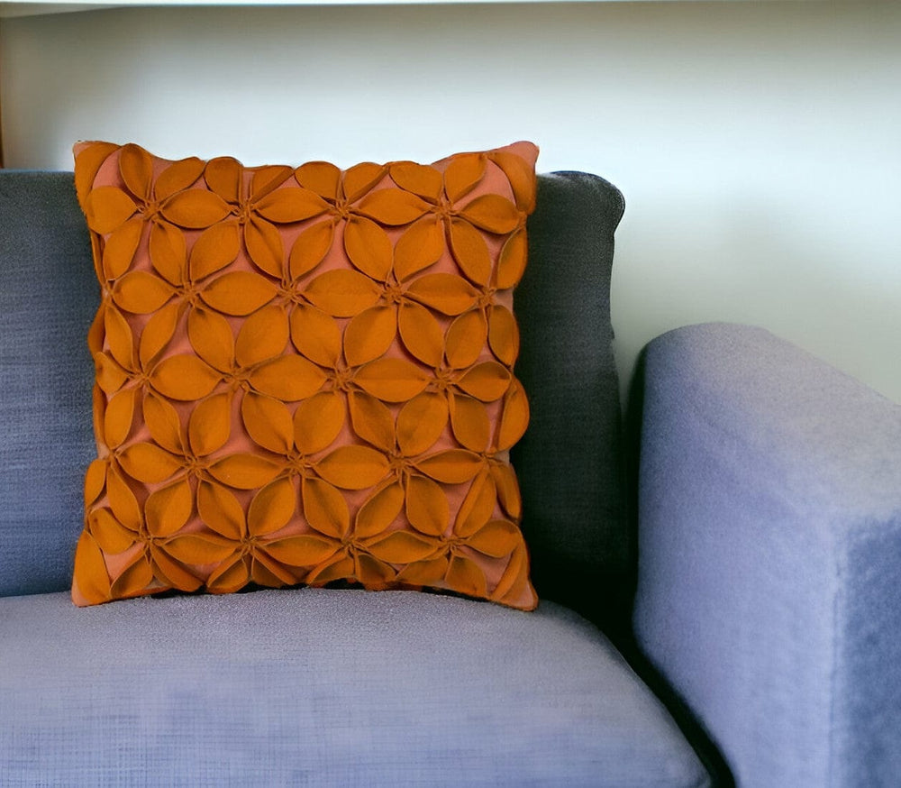 18" Orange Cotton Throw Pillow - Homeroots - Flyclothing LLC