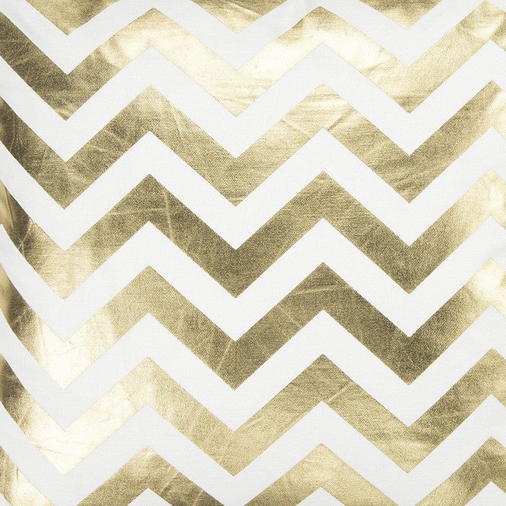 18" Gold and Ivory Cotton Throw Pillow - Homeroots - Flyclothing LLC