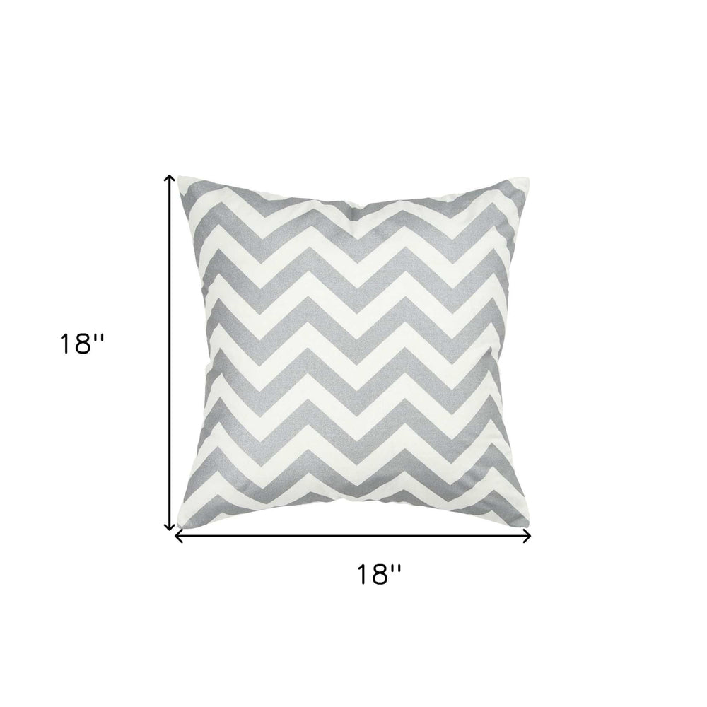 18" Silver and Ivory Cotton Throw Pillow - Homeroots - Flyclothing LLC