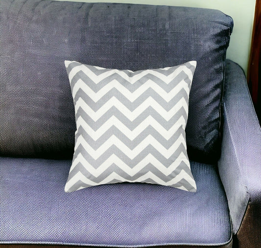 18" Silver and Ivory Cotton Throw Pillow - Homeroots