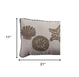 21" X 11" Khaki Cotton Throw Pillow - Homeroots - Flyclothing LLC