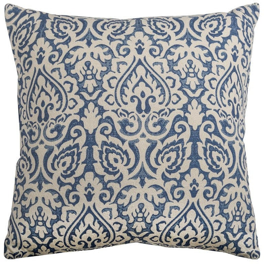 22" Navy Cotton Throw Pillow - Homeroots