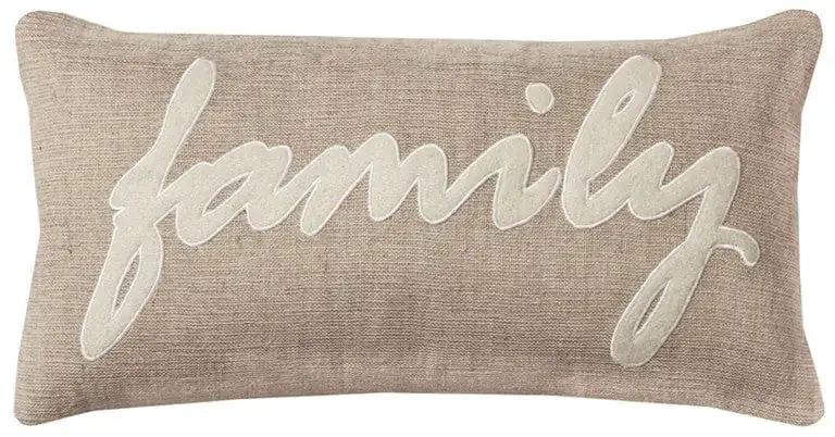 21" X 11" Tan Cotton Blend Zippered Pillow With Applique - Homeroots