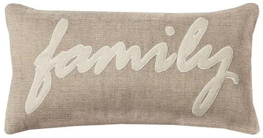 21" X 11" Tan Cotton Blend Zippered Pillow With Applique - Homeroots