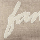 21" X 11" Tan Cotton Blend Zippered Pillow With Applique - Homeroots