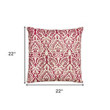 22" Red and White Cotton Throw Pillow - Homeroots - Flyclothing LLC