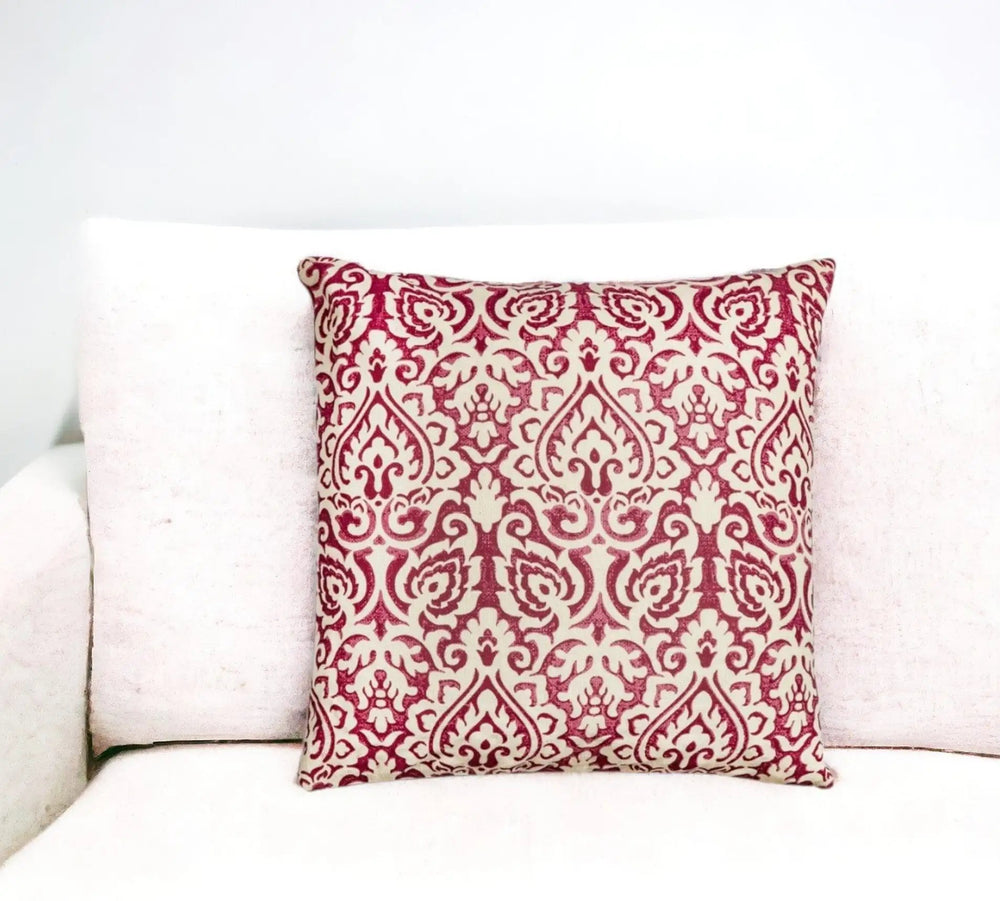 22" Red and White Cotton Throw Pillow - Homeroots - Flyclothing LLC