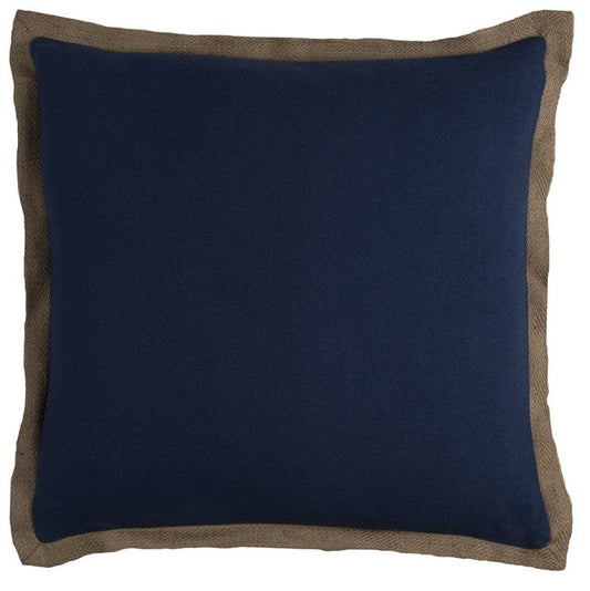22" Navy Cotton Throw Pillow - Homeroots