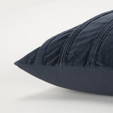 22" Navy Textural Striped Throw Pillow - Homeroots - Flyclothing LLC