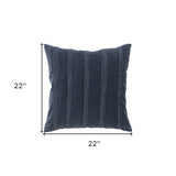 22" Navy Textural Striped Throw Pillow - Homeroots - Flyclothing LLC