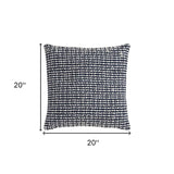 20" X 20" Blue and White Weave Cotton Zippered Pillow - Homeroots