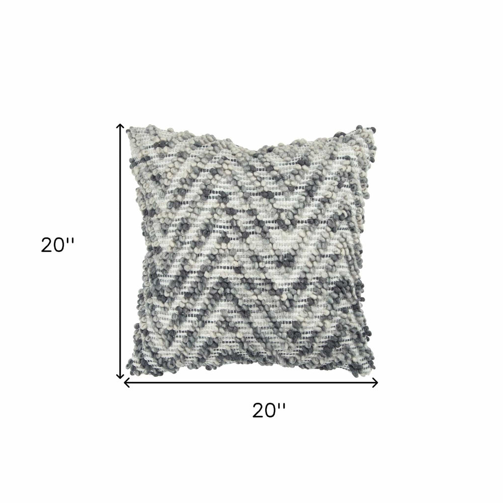 20" Natural Gray Cotton Throw Pillow - Homeroots - Flyclothing LLC