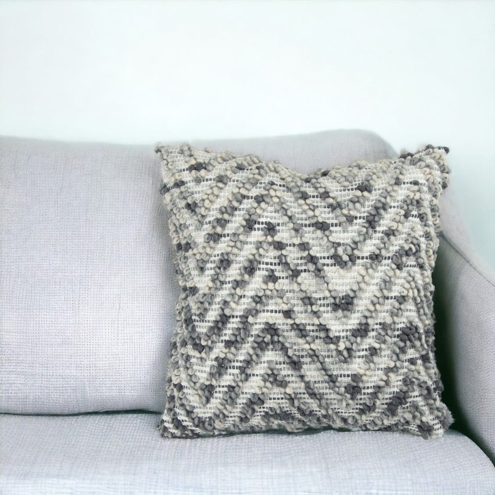 20" Natural Gray Cotton Throw Pillow - Homeroots - Flyclothing LLC