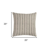 Gray Natural Ticking Stripe Throw Pillow - Homeroots - Flyclothing LLC