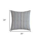 Blue Natural Ticking Stripe Throw Pillow - Homeroots - Flyclothing LLC