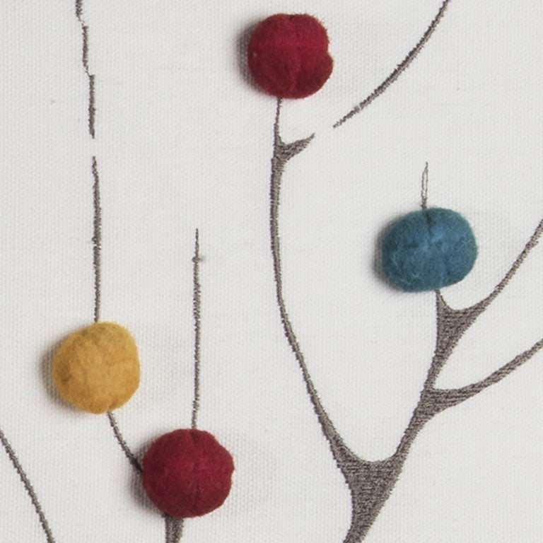 Set of Two 20" X 20" Brown Indoor Outdoor Throw Pillow Cover & Insert with Pom Poms - Homeroots