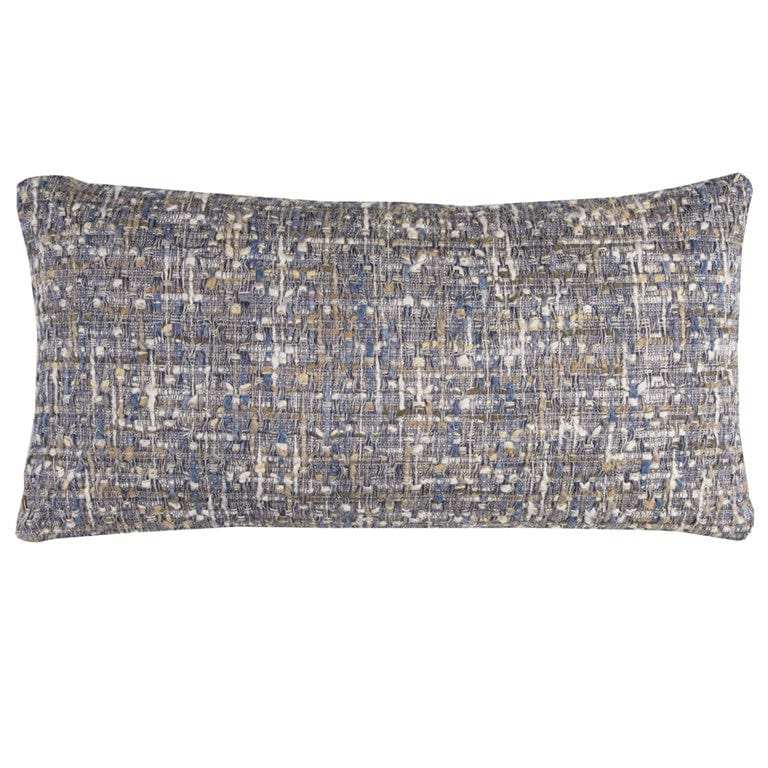 Blue Gray Metallic Nubby Textured Lumbar Pillow - Homeroots - Flyclothing LLC