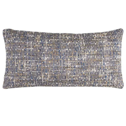 Blue Gray Metallic Nubby Textured Lumbar Pillow - Homeroots - Flyclothing LLC