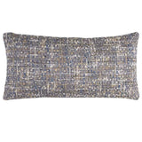 Blue Gray Metallic Nubby Textured Lumbar Pillow - Homeroots - Flyclothing LLC